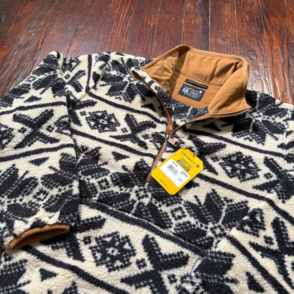 NWT Carhartt Pullover Jacket Womens 3X Aztec Loose Fit Sherpa Fleece OJ6470-W